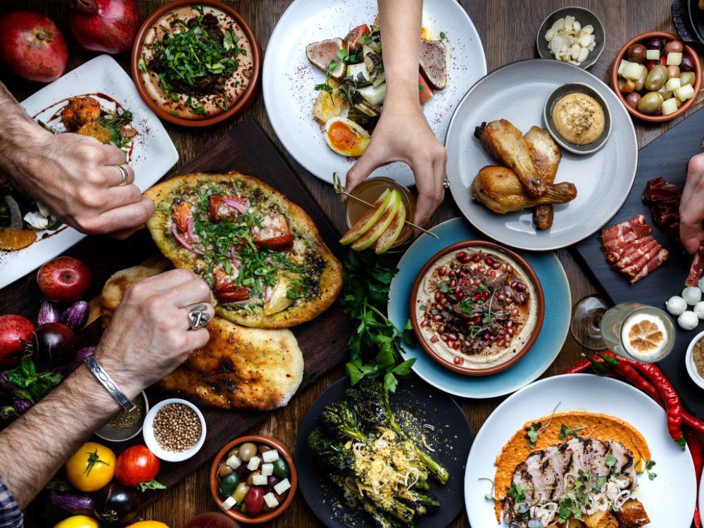 A table full of dishes